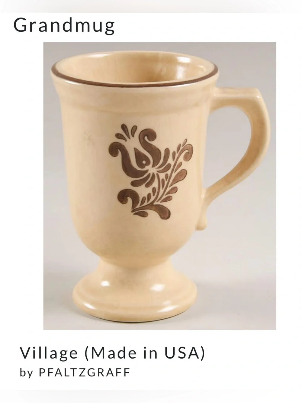 Pfaltzgraff Village Collection Grandmug Pedestal Mugs Set of 9